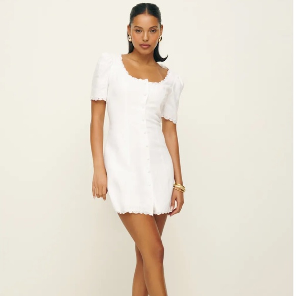Reformation Anabella Linen Dress Ivory - Size 6 - Picture 1 of 1